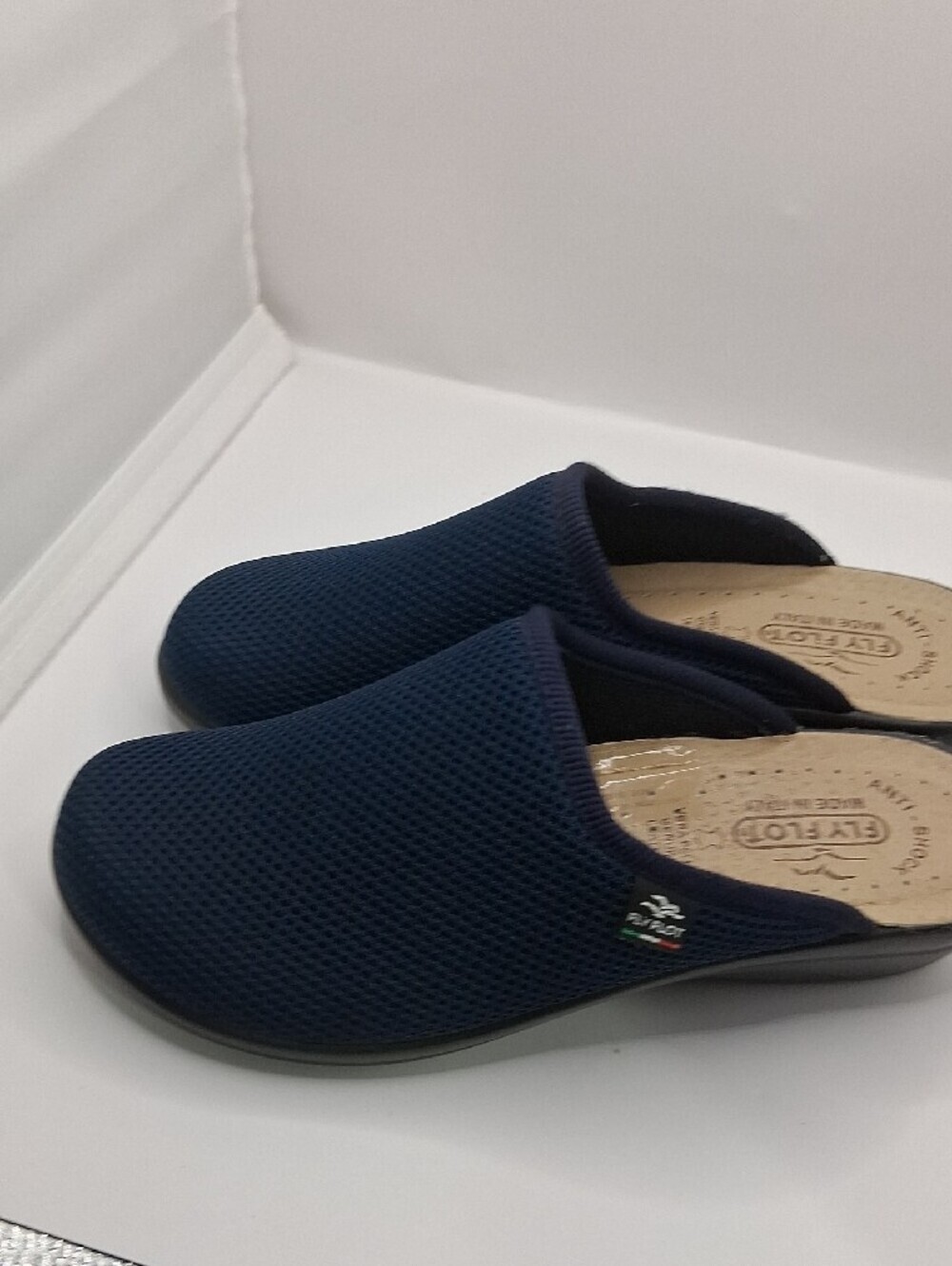 Women's Navy Mesh Slip-On Clogs - Picture 4 of 8